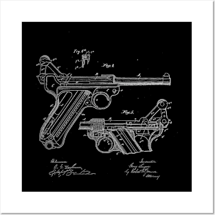 recoil loading small arms Vintage Patent Drawing Posters and Art